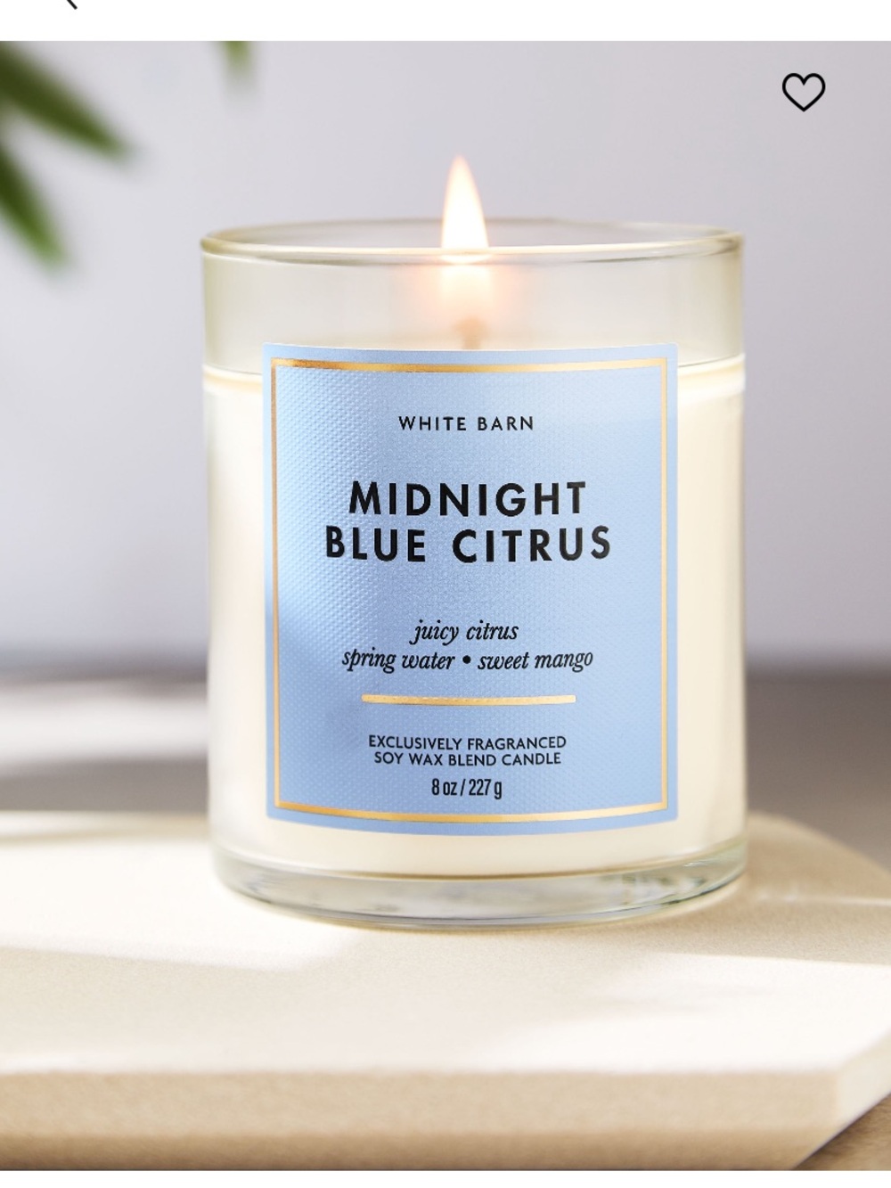 2/$20 “MIDNIGHT BLUE CITRUS” Single Wick Candle by B&BW / WB, 8 oz / 227 g, NWT
